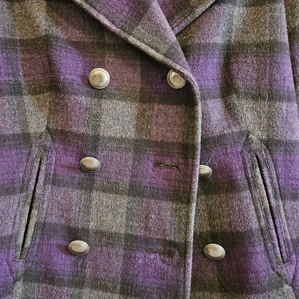 The Limited plaid purple coat 💜 - Picture 5 of 8